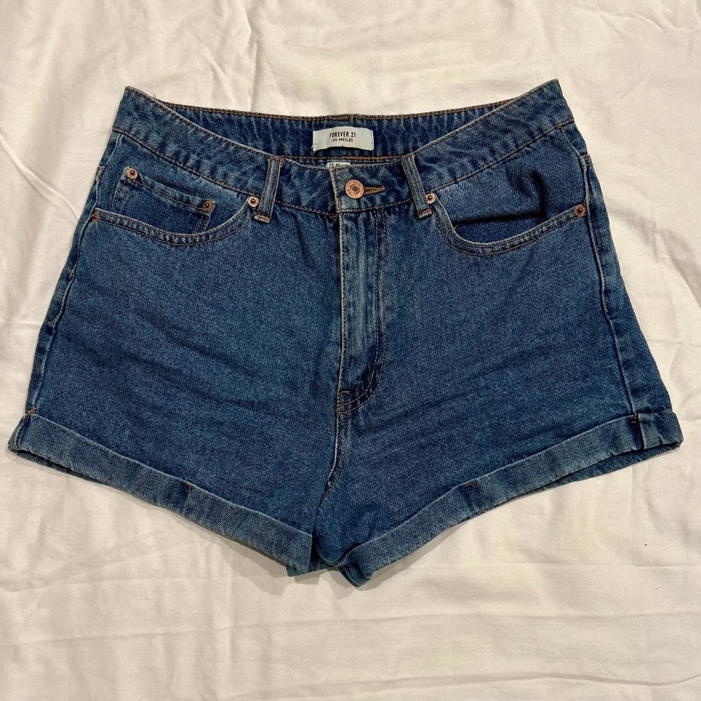 FOREVER 21 MOM JEAN CUFFED SHORTS SIZE 28